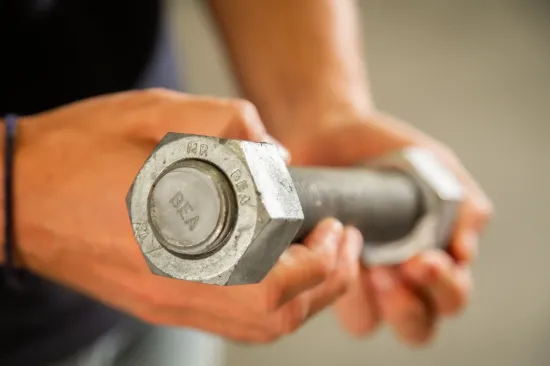 Picture of Hot-dip galvanized Stud bolt with 2 nuts - M 16 X 100